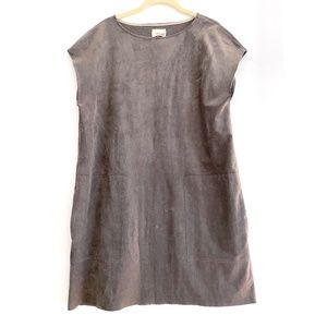 Aritzia Wilfred gray faux suede shift dress Size M